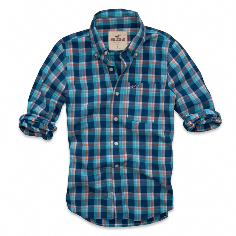 Hollister Hombres Pura Algodón Camisa HCO4529